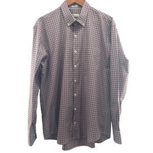 Peter Millar 100% Cotton Button Up Long Sleeve Shirt w/ Front Pocket in Size XL